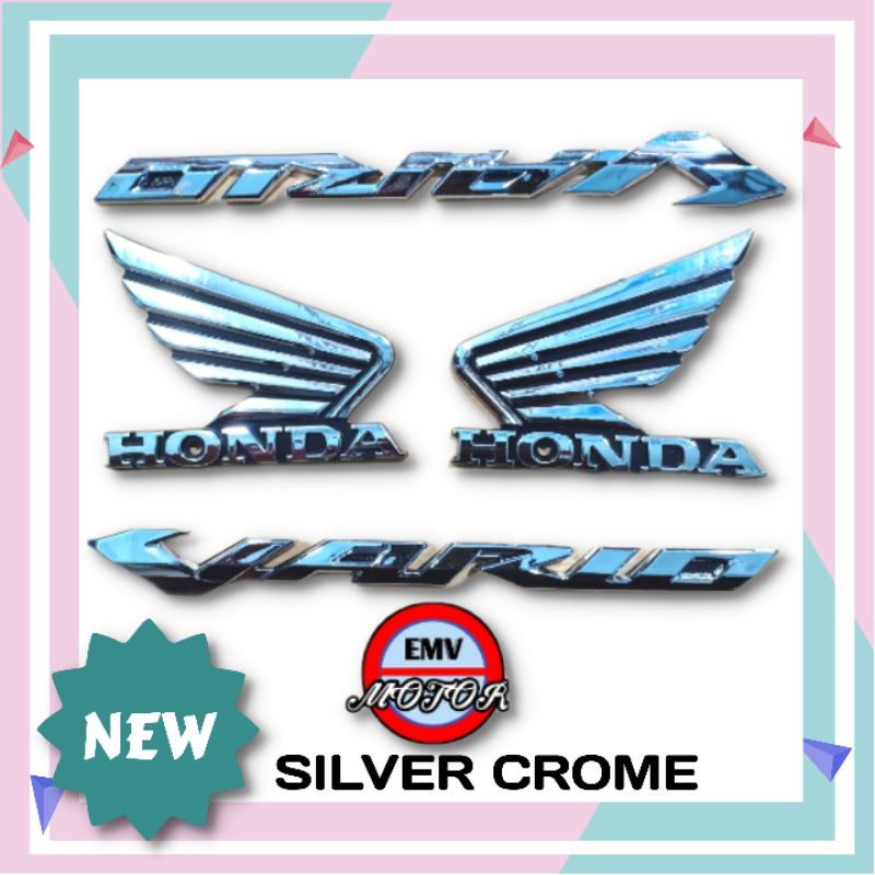 Satu set emblem 3D vario plus wings honda