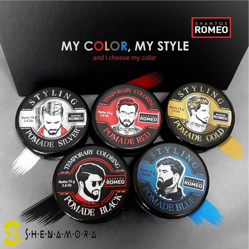 Shantos Romeo Minyak Rambut Warna / Styling Coloring Pomade 75 Gram