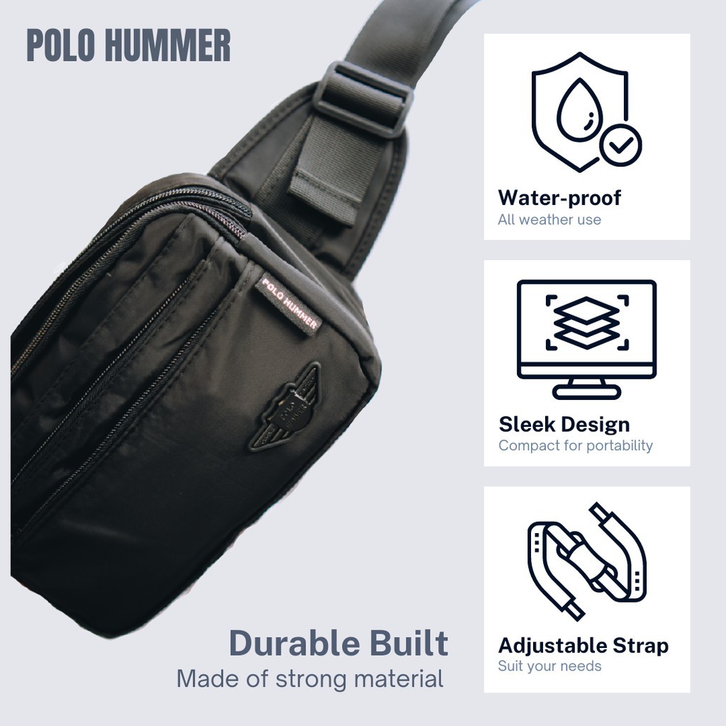 Tas Pinggang Pria - Tas Olahraga Lari Sepeda Fitness - Waistbag POLO HUMMER