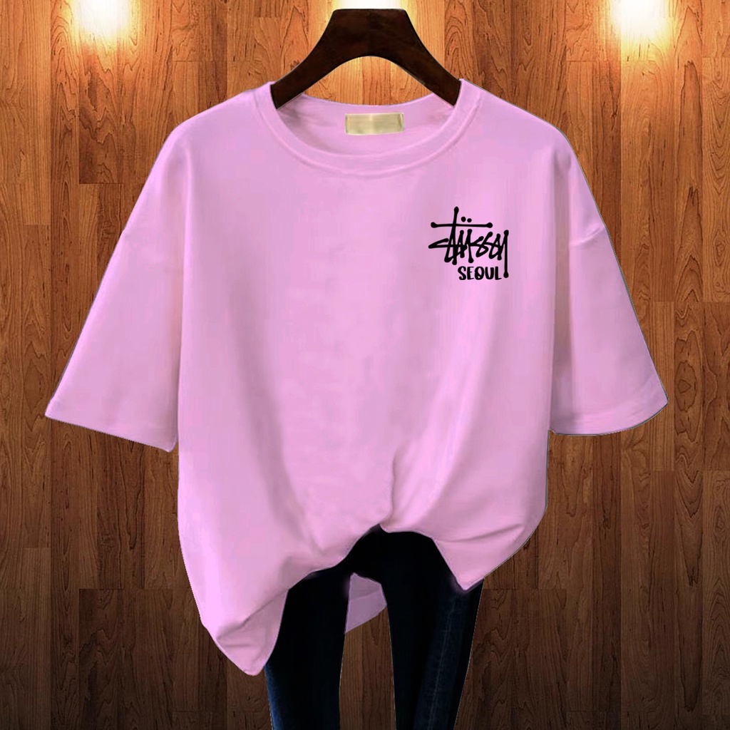 CALVIERO SHOP - BAJU KAOS ATASAN WANITA PRINT LOGO STUSSYSOUL