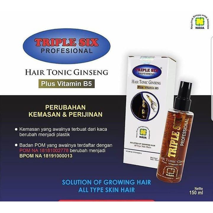 [TRIPLE SIX] Hair Tonic Ginseng - Hair Tonic Nasa - Hair Tonic Ginseng Triple Six Nasa