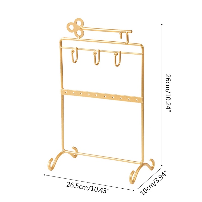 Rak Stand Holder Penyimpanan Perhiasan Gelang Cincin Anting Kalung Bahan Besi Ukuran 10 Inci