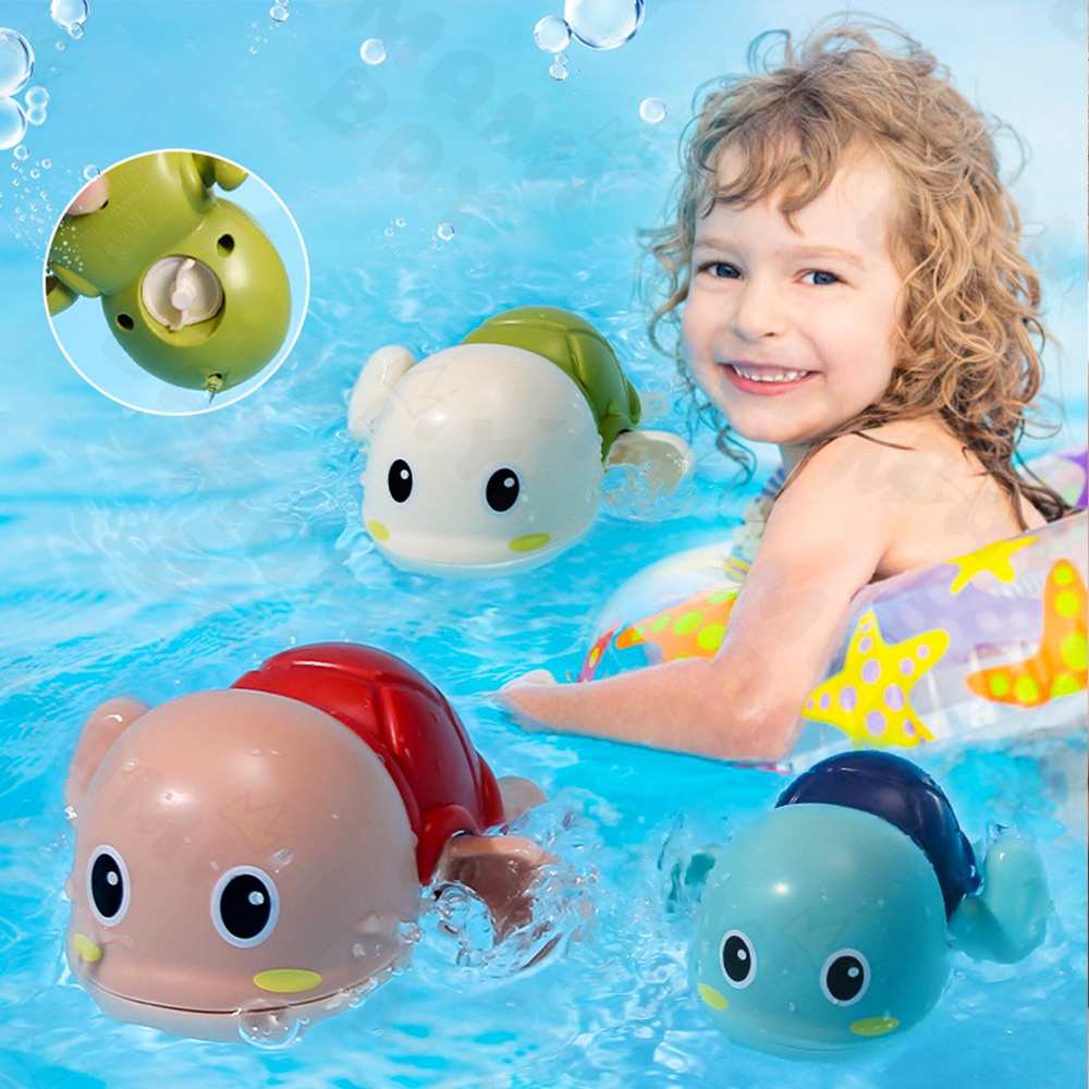 Mamibayi Mainan bayi turtle mainan mandi bayi jarum jam bath toys