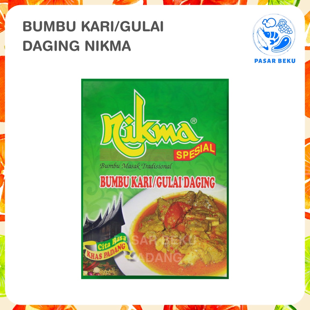 

Bumbu Gulai Kari Ayam NIKMA Masakan Padang Asli 20gr Bumbu Dapur Minang Instan Masak Pasar Beku Padang