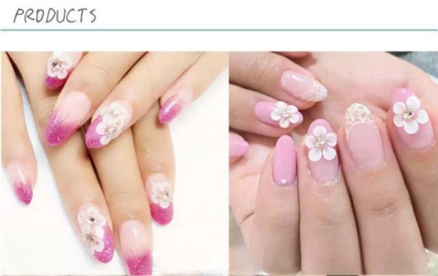 CREAM BUNGA 3D SCLUPTURE HN NAIL ART