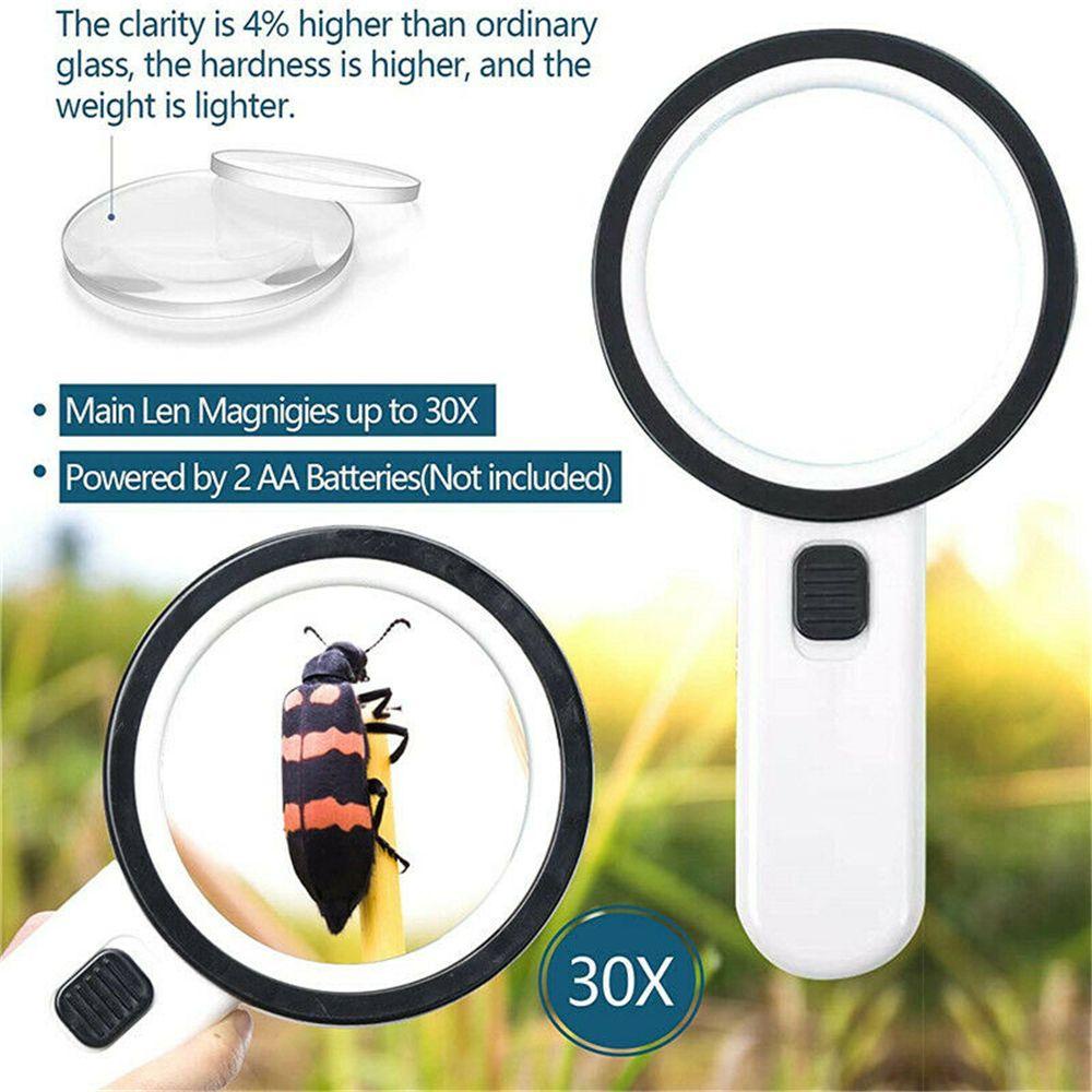 Wonder Magnifier Loupe Alat Perbaikan Perhiasan Handheld Dengan LED Menyala