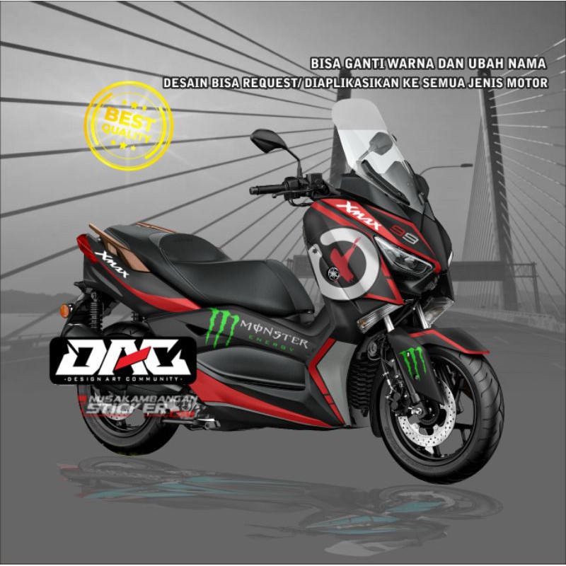 Sticker Decal full body grafis simple  yamaha xmax merah hijau