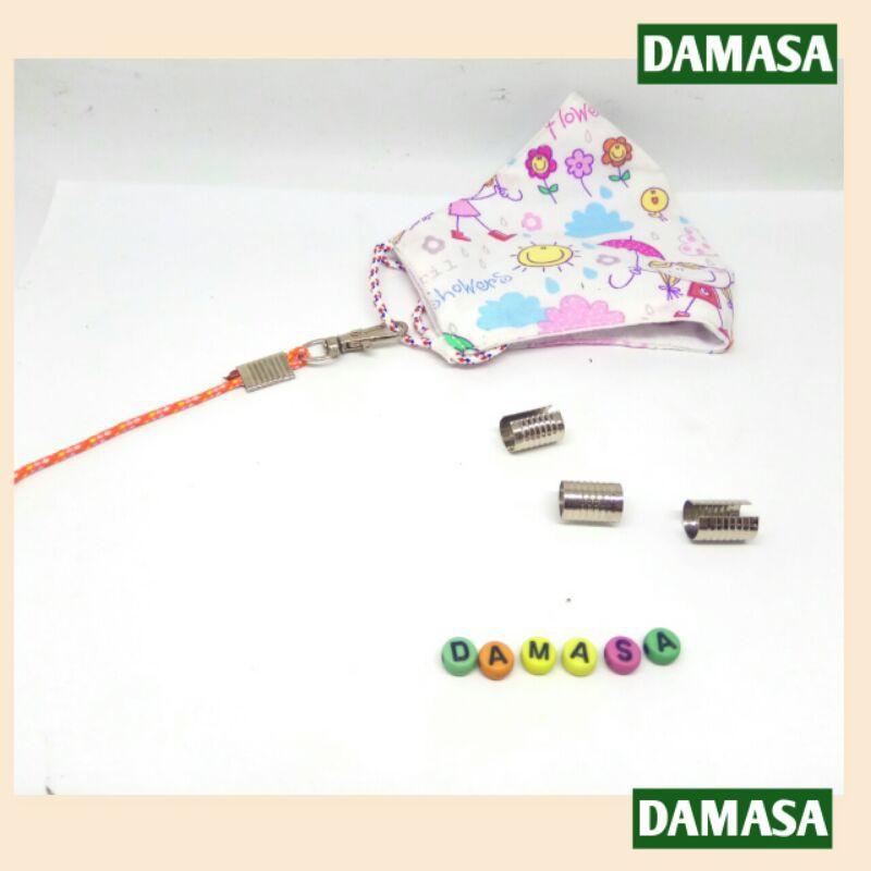 (10 pcs) klep penjepit tali bulat drum bisa untuk tali 2mm - 1cm | klem tali bentuk drum