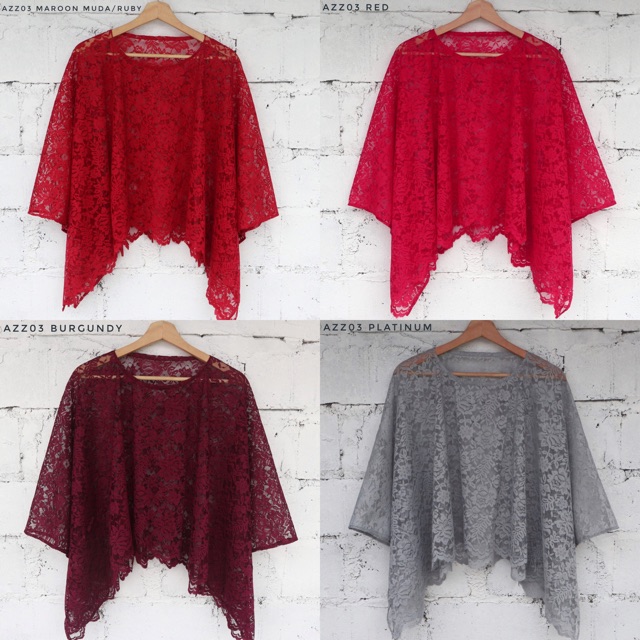 Cape Brukat Azz03 25 Warna / Outer Tanpa Lengan untuk Kondangan / Kondangan Kekinian / Kebaya Modern