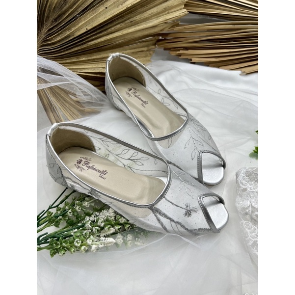 RAFAIZOUTFIT flatshoes wanita silver tanpa hak