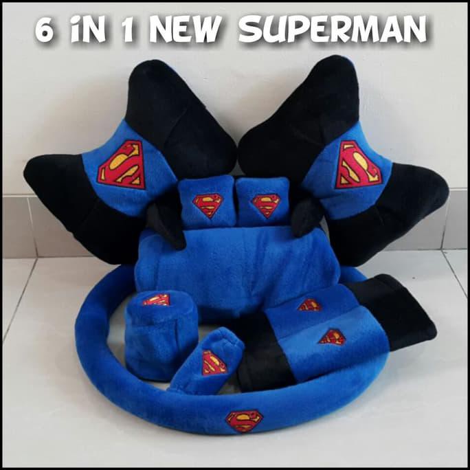 BEST BANTAL MOBIL KARAKTER SUPERMAN SET BANTAL MOBIL MURAH KEREN , NOV@L ....