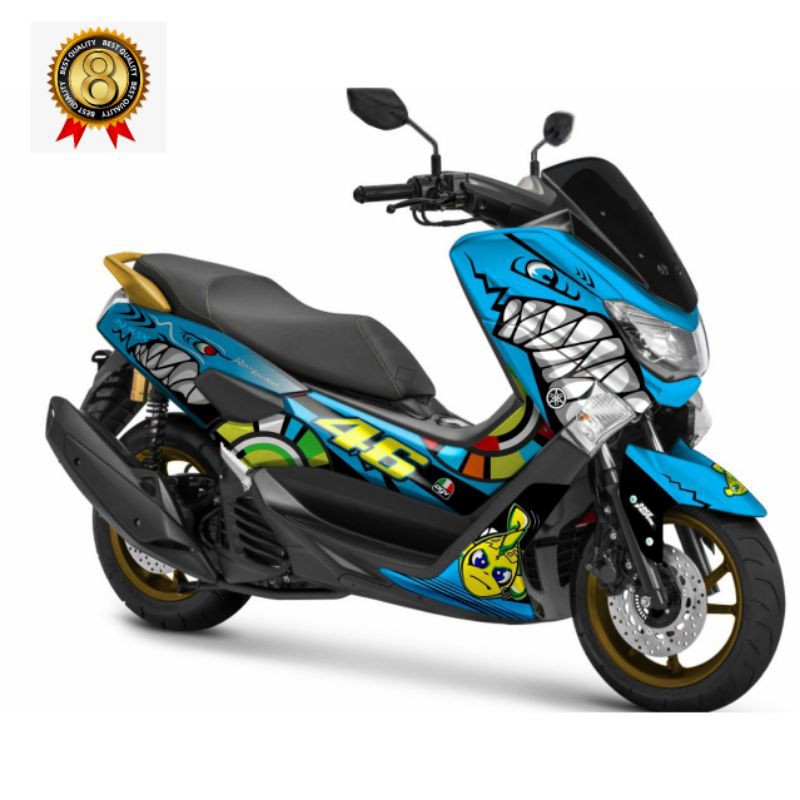 Sticker Decal NMAX Shark hiu biru variasi