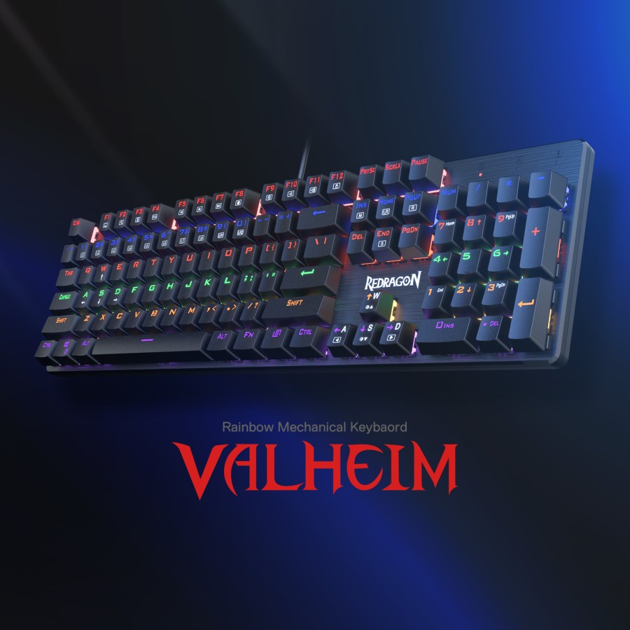 Redragon K608 Mechanical Keyboard Rainbow Full size VALHEIM