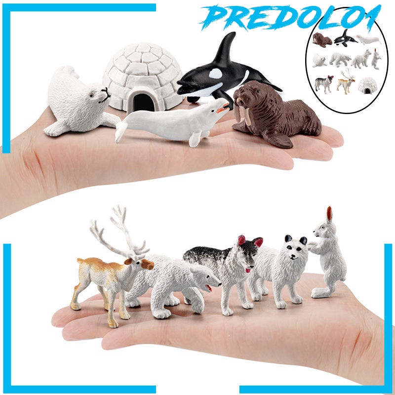 (Predolo1) 10pcs / Set Mainan Miniatur Hewan Mirip Asli Untuk Dekorasi Meja / Rumah