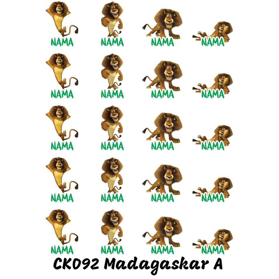 

Sticker Nama Cutting Label Waterproof Tahan Air Madagaskar A (CK092)