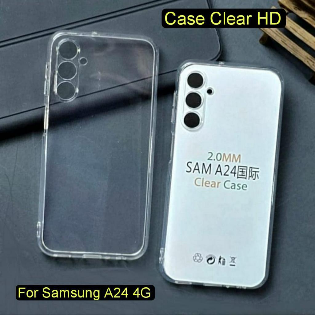 Case SAMSUNG A24 4G Case Fusion Shockproof transparan / Case liquid / Case Clear / Case Black Matte Protect Camera