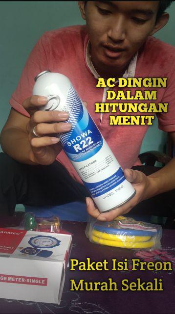 Paketan Testing Manifold Ac Rumah R22 Showa + Single R22 Sighglas + Can Tab 339 + Selang R22