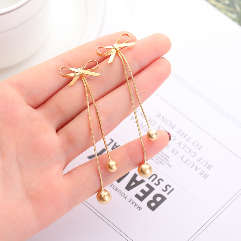 Korea fashion style elegan anting-anting liontin panjang kepribadian fashion rumbai logam anting-ant