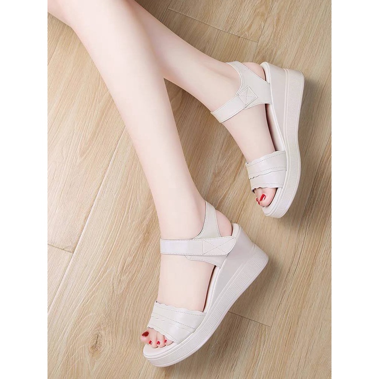 DDS2023 Sepatu Wedges Wanita Import Murah Korea Kekinian