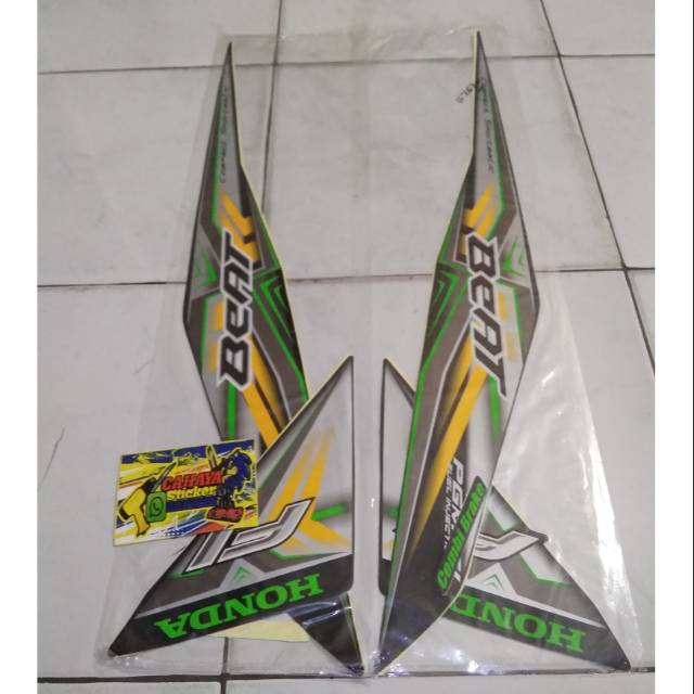 Striping Lis Sticker Homda Beat Fi Standar Tahun 2015 Warna Hitam Kuning