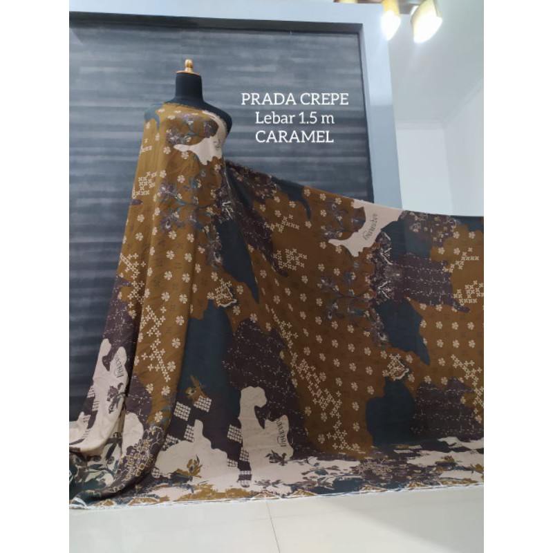 Kain prada crepe / bahan gamis branded moti   f terbaru kain