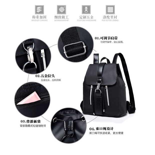 Satu7an T244 Tas Ransel Wanita Fashion Style Korea Outdoor Trendy Women Backpack Tas Punggung Cewek Sekolah Kuliah Nilon