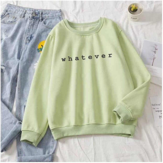 SWEATER UNISEX WHATEVER  TEBAL PREMIUM TERBARU,