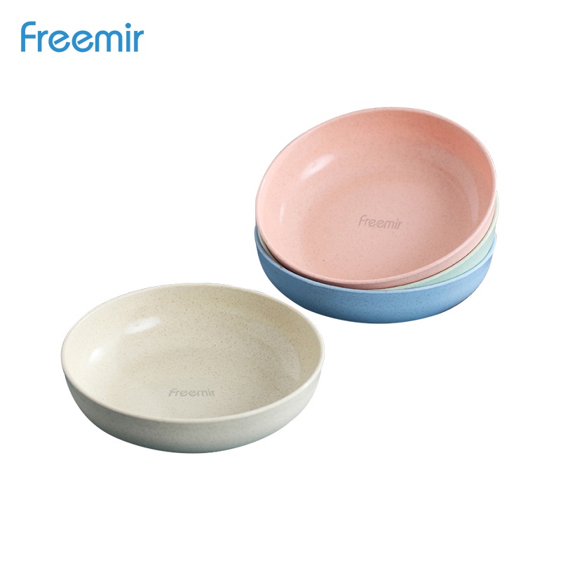 Freemir Set 4 Pcs/ Wheat Straw /Jerami Gandum /Warna Warni/ Dinner Plate Piring/ Makan Piring-2