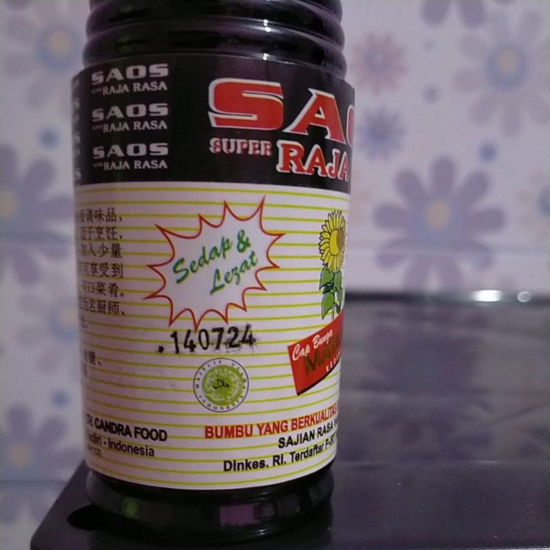 per botol saos super raja rasa cap bunga matahari 150ml.