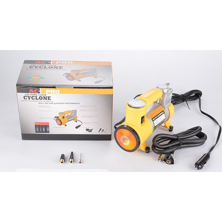 Mini Air Compressor (DC 12V) Pompa Kompresor Ban Mobil Cyclone 150psi