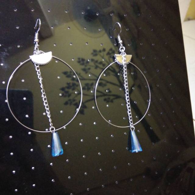 Anting tusuk bulat anting korea anting hijab wanita anting anjang juntai anting bulu anting pompom