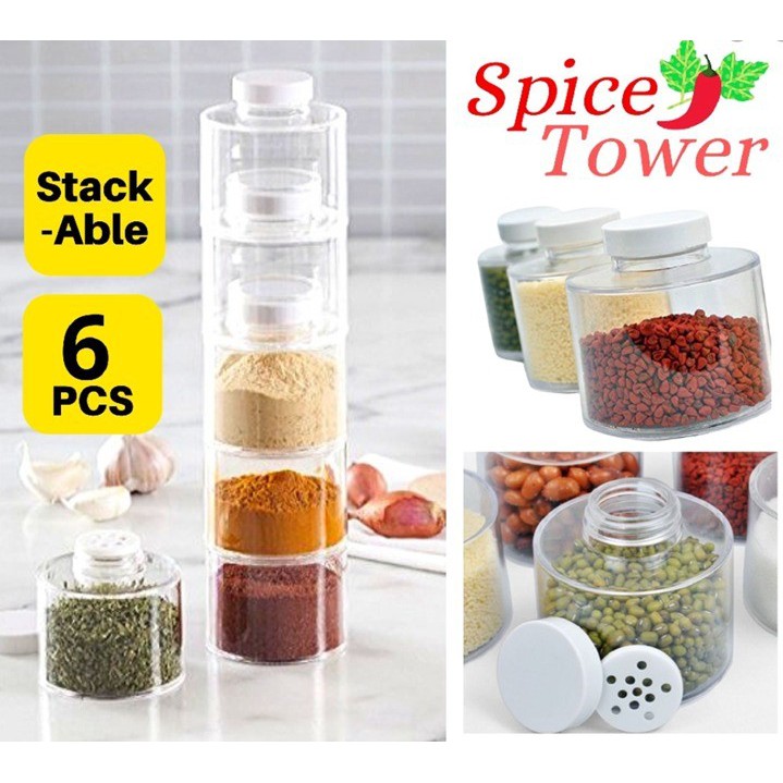 (YT017) Spice Tower Tempat Bumbu (6pcs/set)