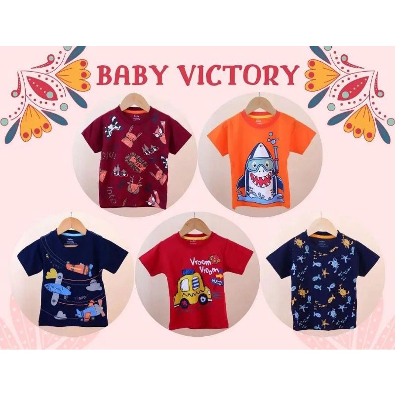 Kaos Baby Victory Cowok Cewek // Atasan Kaos Lengan Pendek Baby Victory