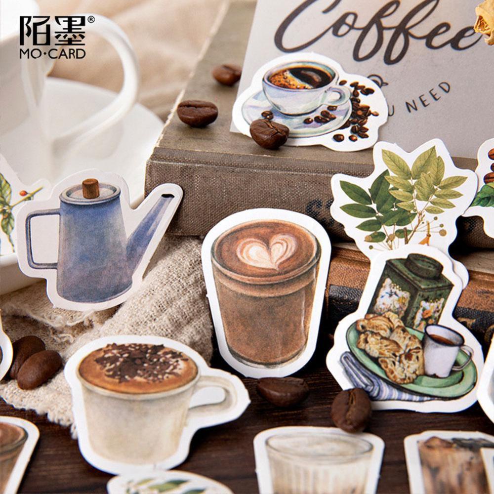 Timekey 46Pcs / Box Stiker Dekorasi Kafe / Atap / Jurnal / Scrapbook / Handphone A7K2