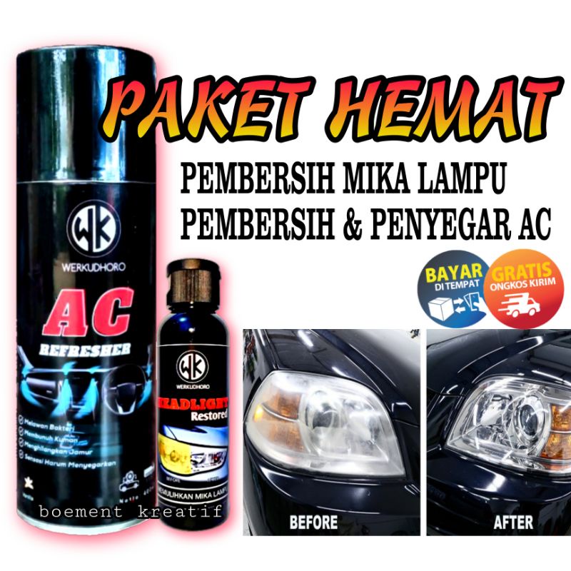 Pengkilap mika lampu menguning / buram /headlamp polish dan pembersih ac / penghilang bau apek