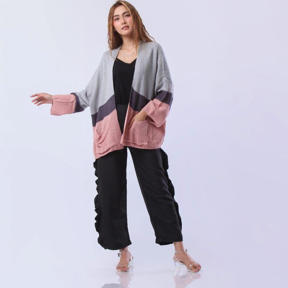 Cardigan / TRITONE / Cameroon Oversize Cardy / Atasan Cardy Rajut / Outwear / Kardigan Wanita-5