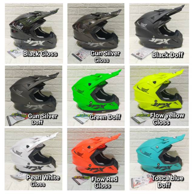 Helm cross trail cros offroad motocross cargloss fullface pink putih biru hijau merah muda ping