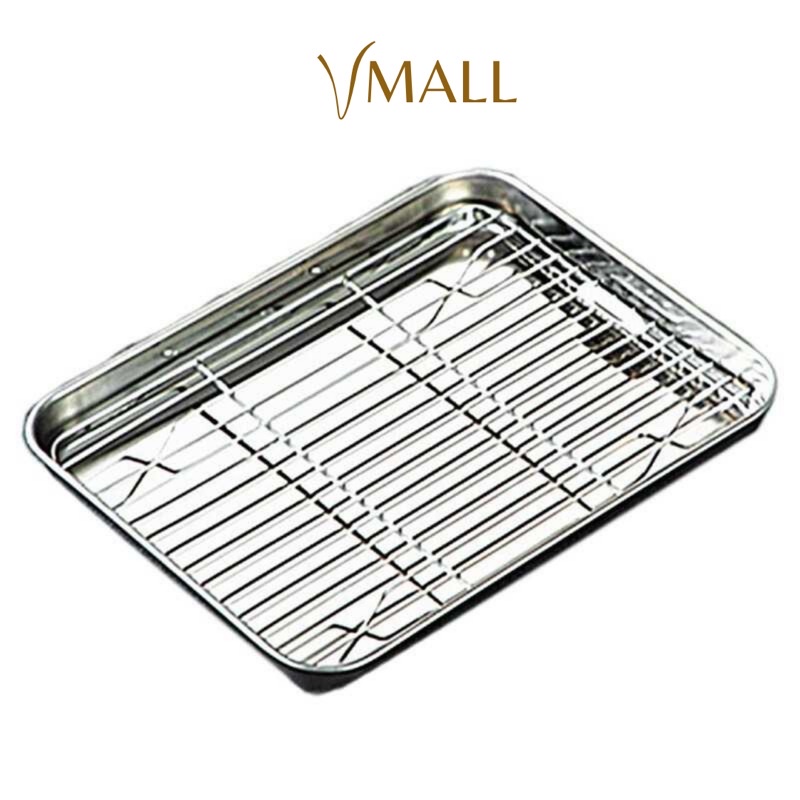 Loyang Stainless Steel loyang memanggang tray peniris minyak