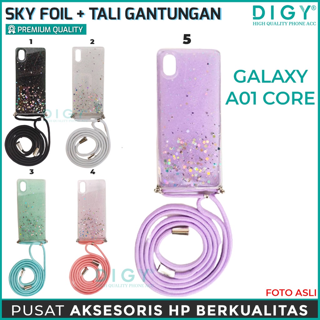 SAMSUNG A03 CORE A03S A7 A12 A01 CORE A11 M51 J2 prime Grand Prime Terbaru Case Sky Foil Tali Hp Lanyard Rope