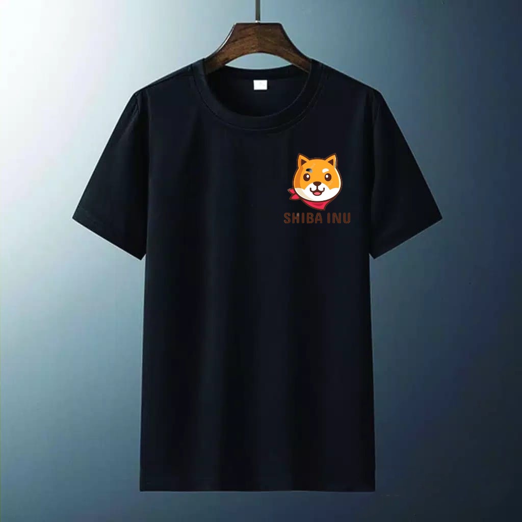 Kaos Distro Pria Premium Crypto SHIBA INU Kaos Oblong Pria Katun Baju Oblong Cowok Lengan Pendek