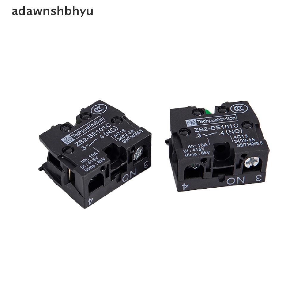 Adawnshbhyu 2pcs XB2 Push Button Switch ZB2-BE102C(NC) Blok Kontak ZB2-BE101C (NO)