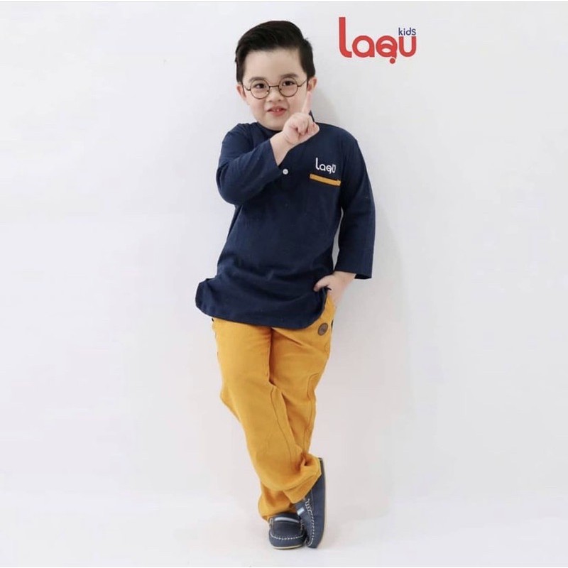 Laqu Setelan Kurta Koko Anak Laki Laki - Set Baju Muslim Lengan Panjang Lakilaki Size 2 4 6 8 10