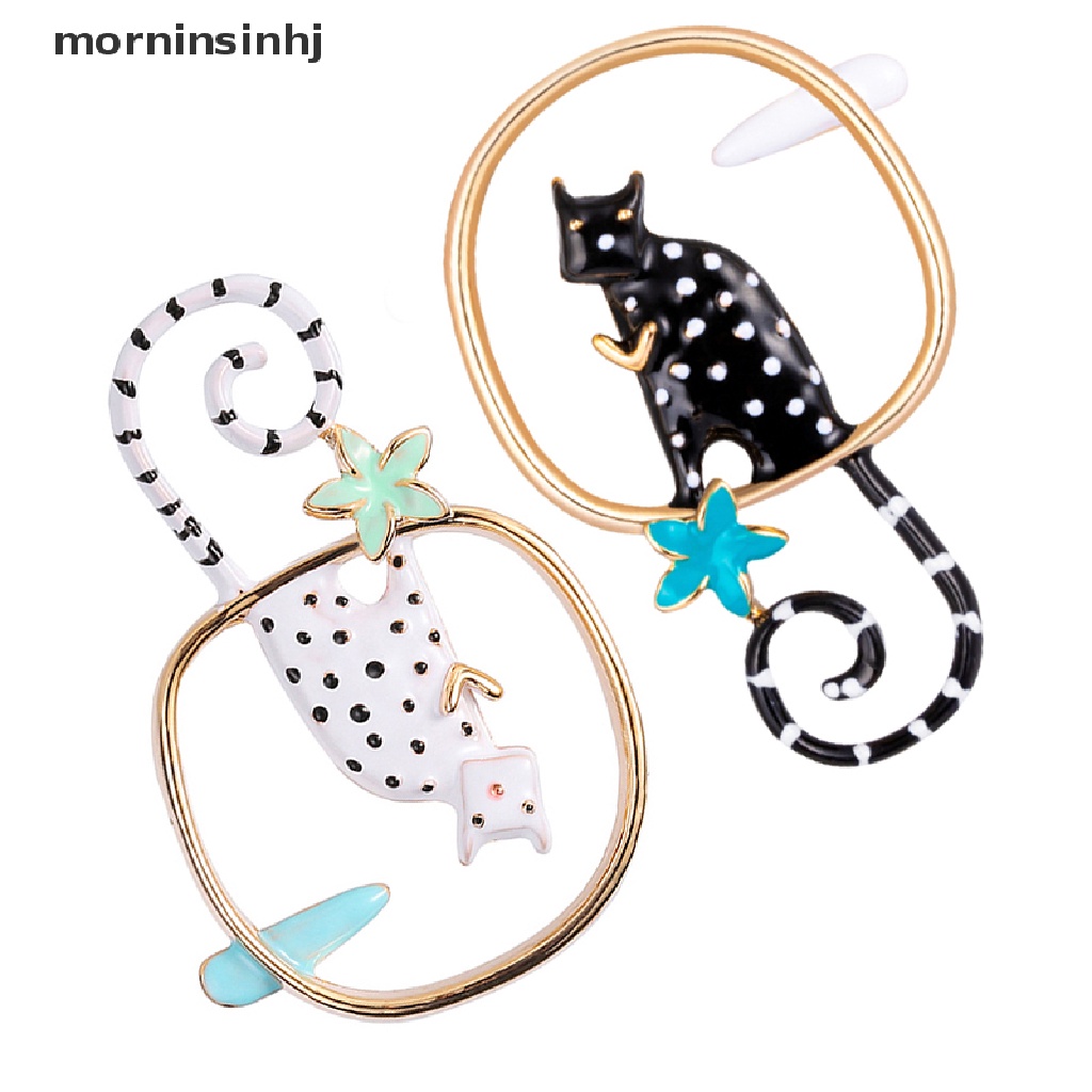 Mornin Bros Pin Enamel Desain Kartun Kucing Untuk Wanita