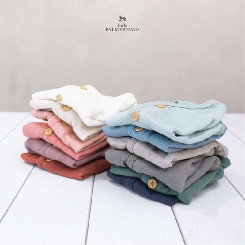 Little Palmerhaus Sleeveless Button Tee Set - setelan kutung bayi