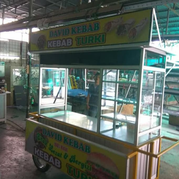 jual gerobak kebab almunium