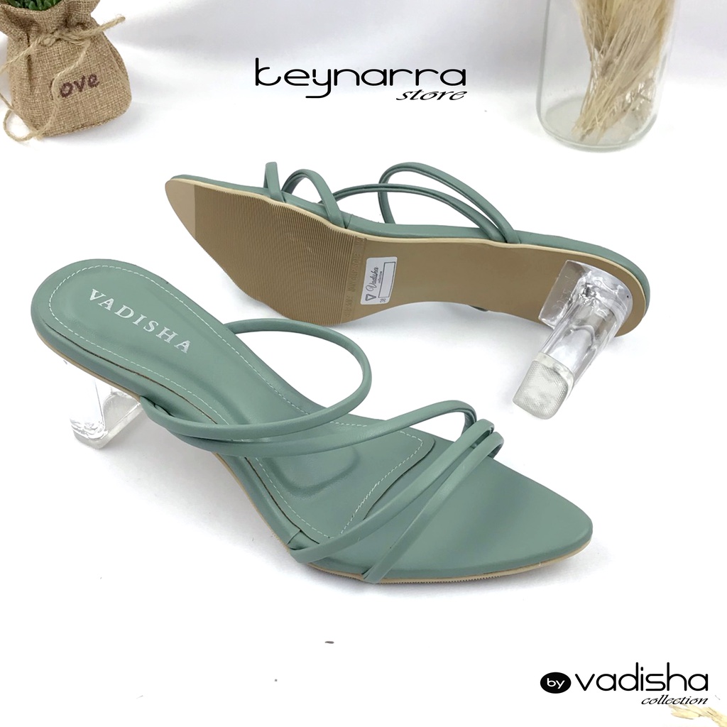 keynarra Best Quality Adeeva Heels Kaca Oval  7 cm Transparan CM 107-army
