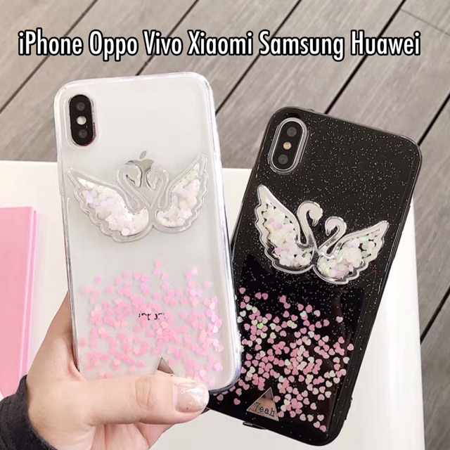 Flamingo Glitter Case iPhone Oppo Vivo Xiaomi Samsung Huawei P30 S10 A40 A30 A50 A70 F11 pro V15 M10