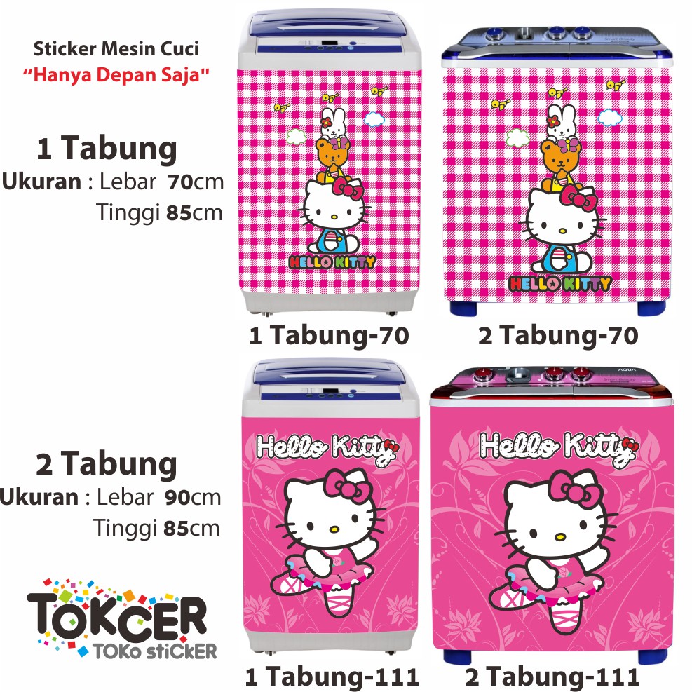 Stiker Mesin Cuci Motif Hello Kitty