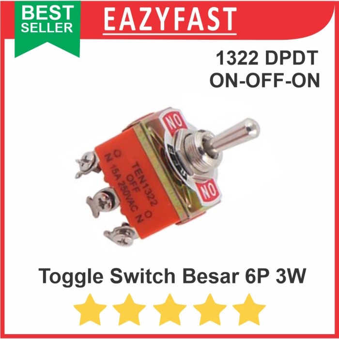 Jual Saklar Toggle Switch Besar Pin Kaki Posisi P Way On