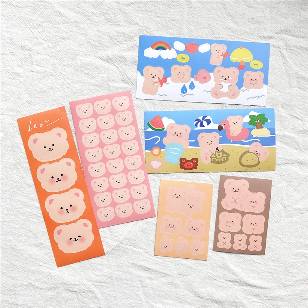 

SWEET TEDDY BEAR DIARY DECO STICKERS | STIKER DEKORASI BERUANG